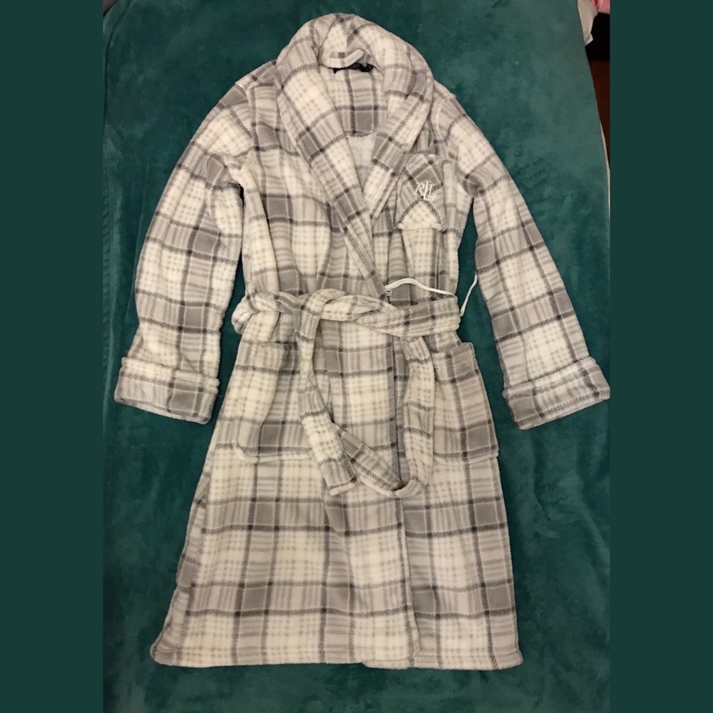 Ralph Lauren Plaid Fleece Robe XS